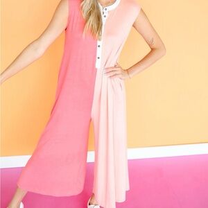 BUCKETLIST Two-Tone Pink Jumpsuit